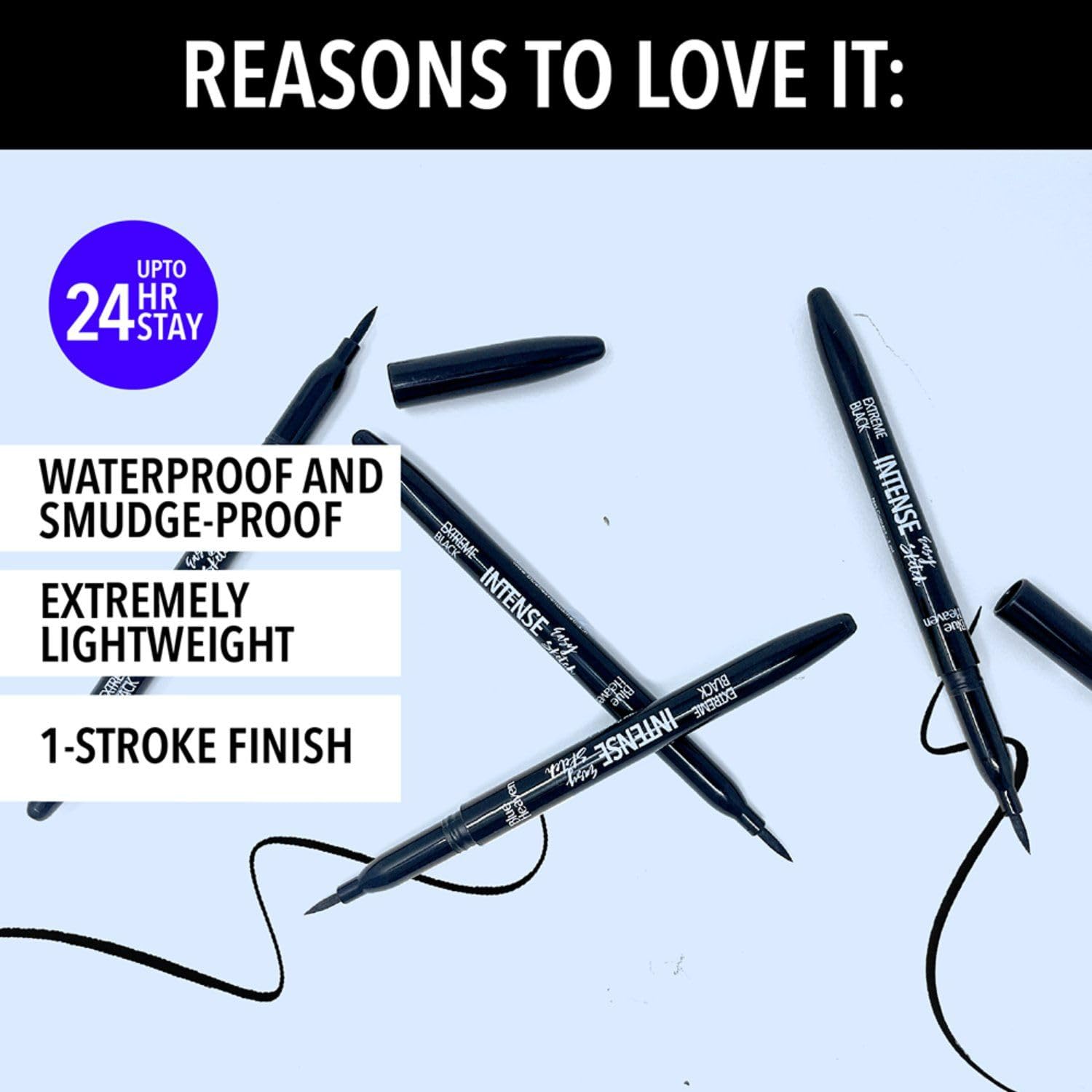 Blue Heaven Intense Eyeliner Easy Sketch, Black, 1ml Matte Finish