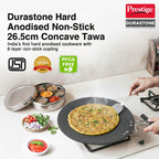Prestige Durastone Hard Anodised Non-Stick Omni tawa(26.5 cm)|6 Layers Extra Durable Stone Coating|
