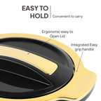 CELLO Radiant Set of 3 Pcs Insulated Steel Casserole Hot Box Case For Kitchen, Black (500ml, 1000ml, 1500ml) |