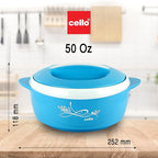 CELLO Sapphire Insulated Casserole Hot Pot For Kitchen 1250 ml Blue |