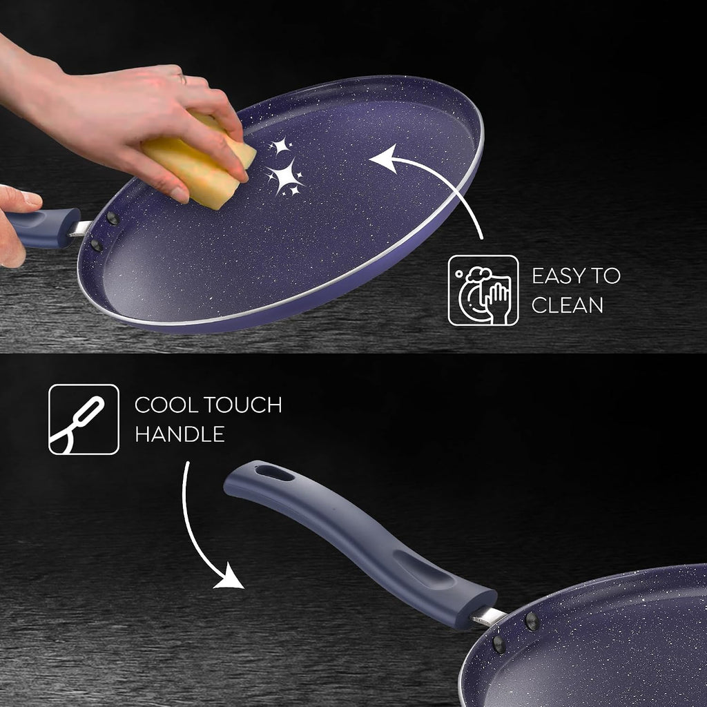Prestige Ceraglide Ceramic Coated 28cm Non-Stick Omni tawa | Consumes Less Oil |