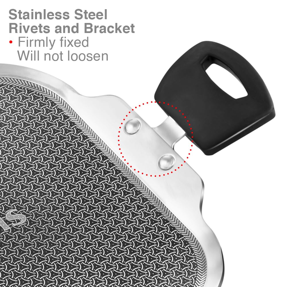 Hawkins 26 cm Triply with Shielded Nonstick Square Tava | Induction & Gas Compatible | Metal Spatula Safe, Durable Nonstick | | Silver (NSST26)
