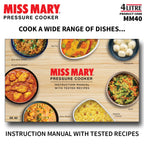 Hawkins Aluminium 4 Litre Miss Mary Pressure Cooker, Inner Lid Cooker, Silver (Mm40)