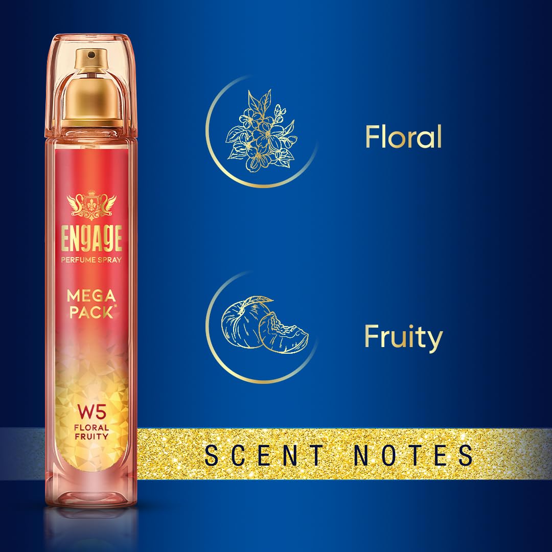 Engage W5 Perfume for Women, Floral and Fruity Fragrance Scent, Skin Friendly Women Perfume, 160 ml