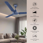 Orient Electric Apex-FX 1200mm Ceiling Fan for Home| BEE 1 Star Rated Energy Efficient Fan| Rust Resistant | Strong and Powerful Motor | 2 Years Warranty by Orient | Blue - Pack of 1