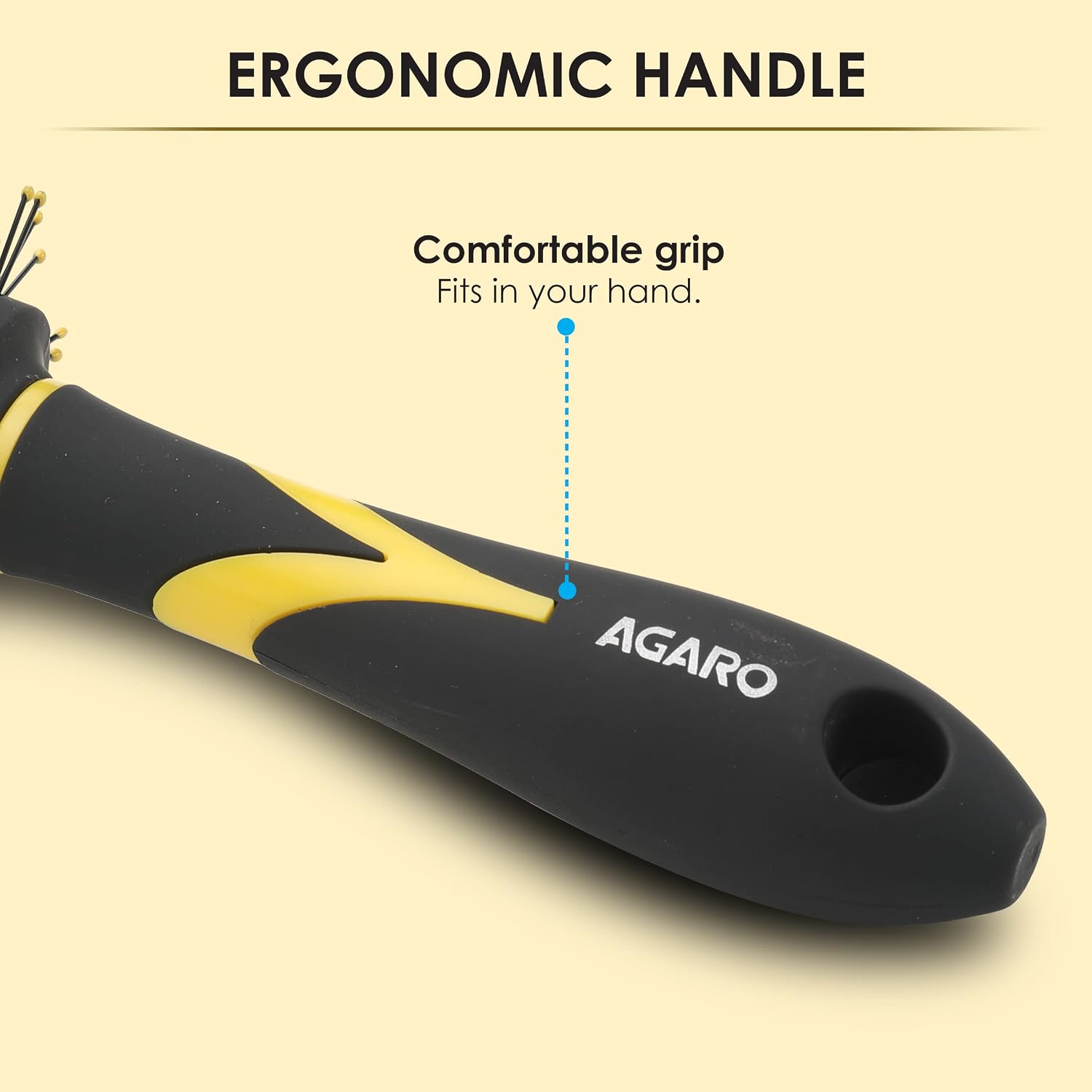 AGARO Breeze Round Hair Brush with Strong & flexible boar bristles having Anti static ball tips