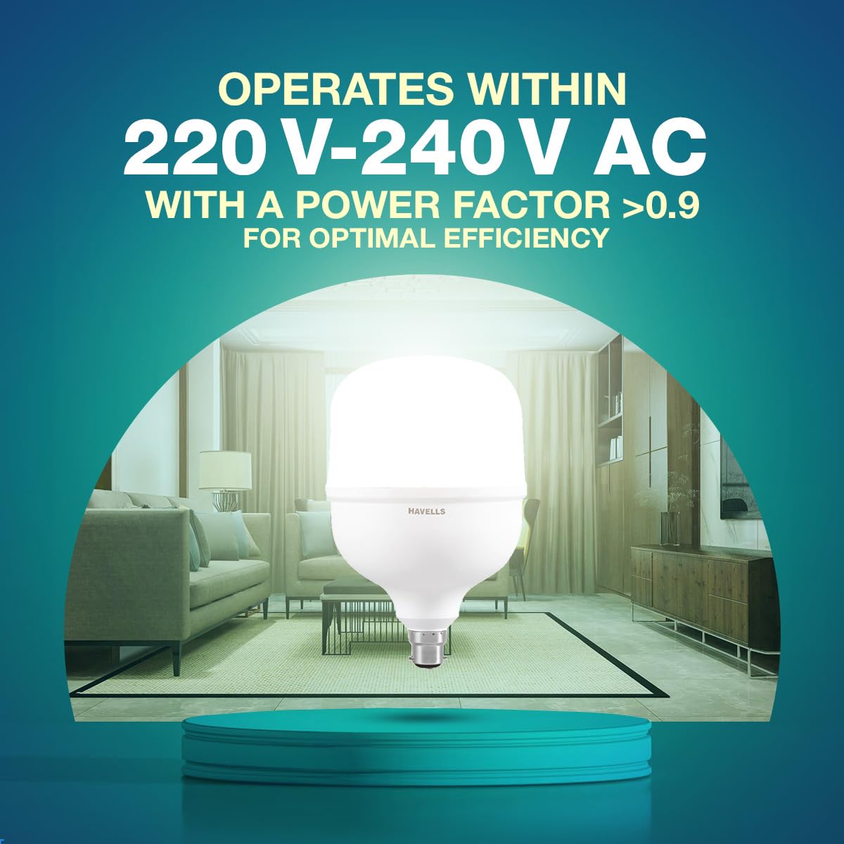 Havells 50W High Wattage Led Bulb | High CRI & High Efficiency | Energy Efficient | Mercury-Free | 4KV Surge Protection | 100 Lumens Per Watt |Cool Day Light (6500K) B22D (Pack Of 4)