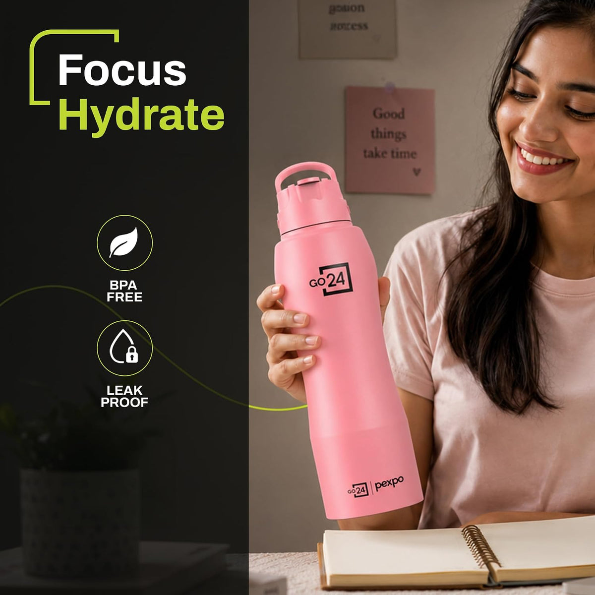 Stainless Steel Water Bottle Belly Candy Pink 750ml