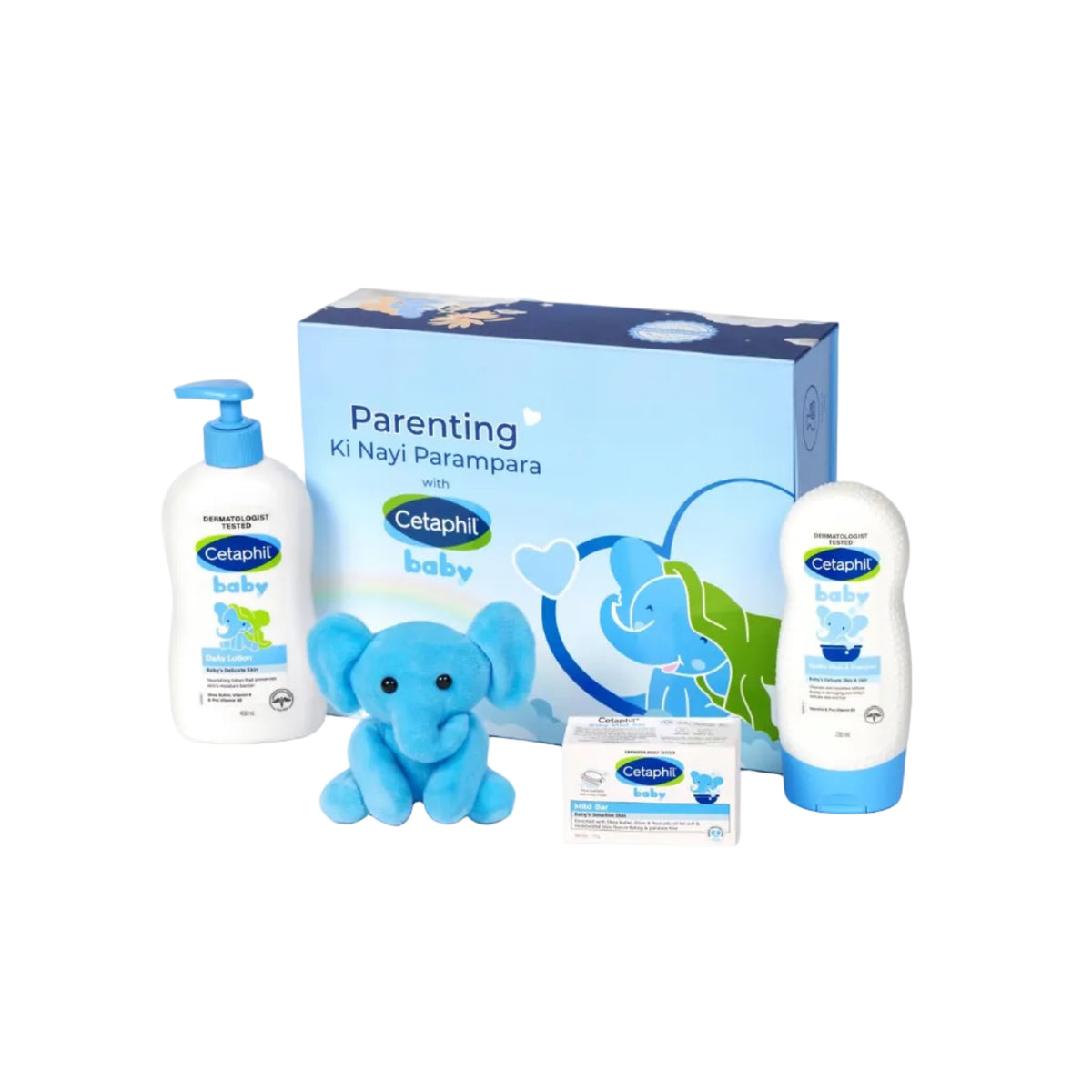 Cetaphil Baby Gift packs with Soft Toy | Essential Skincare Gift Set | Cetaphil Baby Gentle Wash & Shampoo (230 ml), Cetaphil Baby Daily Lotion (400 ml), Cetaphil Baby Mild Bar (75 gms) with Soft toy