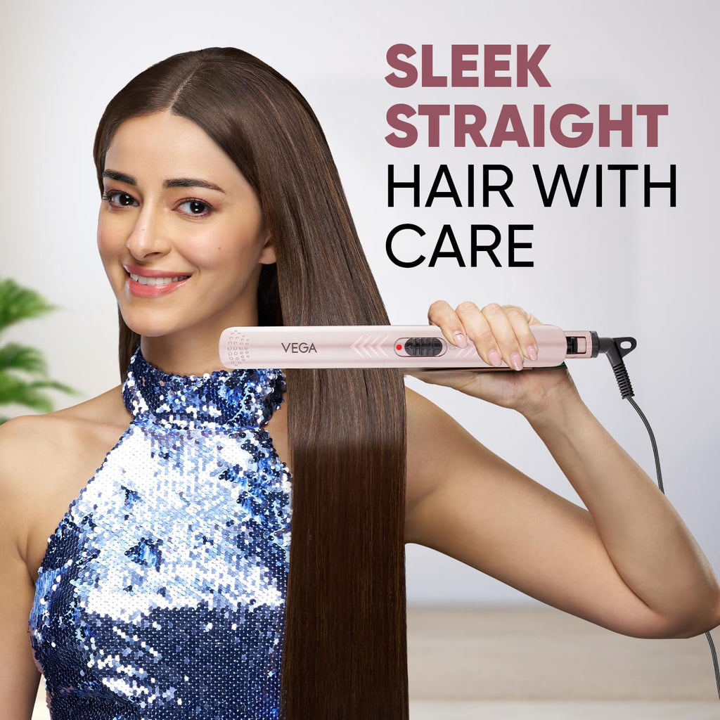Vega K Shine Hair Straightener for Women with Keratin Infused Plates to Minimise Hair Damage