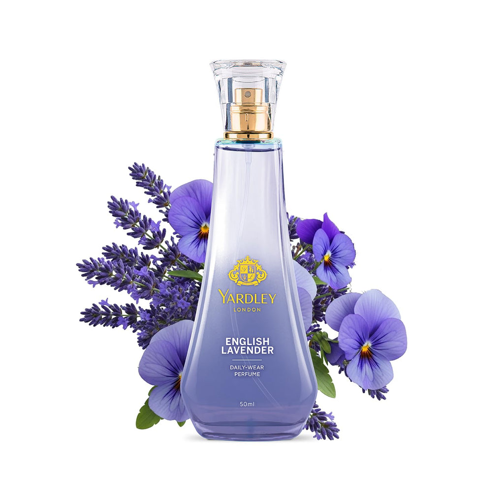 Yardley London English Lavender Perfume for Women, 50ml – 90% Naturally Derived, Daily Wear Spray | Lavender & Musk Fragrance