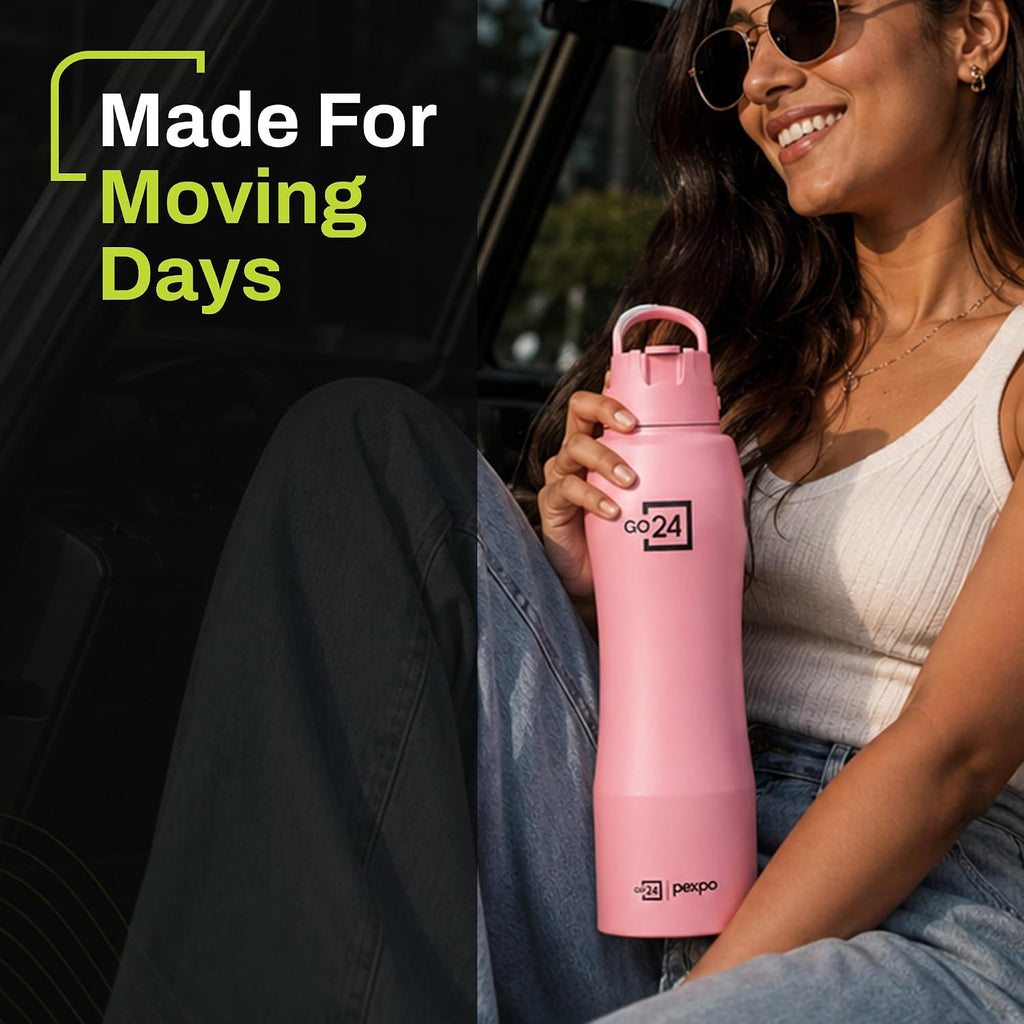 Stainless Steel Water Bottle Belly Candy Pink 750ml