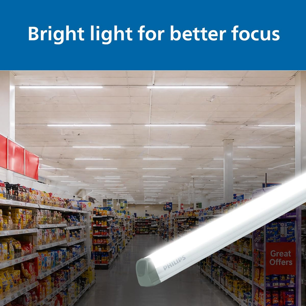 PHILIPS SlimLine Advance Plus+ 80W Linear LED Batten | 8000 Lumens | 4 Feet (1195mm) Tube Light | Premium Aluminium Housing | 4kV Surge Protection | | Cool...