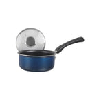 Vinod Zest Aluminium Non Stick Saucepan with Glass Lid - 1.6 Litre, 16cm | Milk/Tea Pan | Sauce Pot with Lid | 3mm Thick | 3 Layer Coating | Scratch Proof | 1 Year Warranty