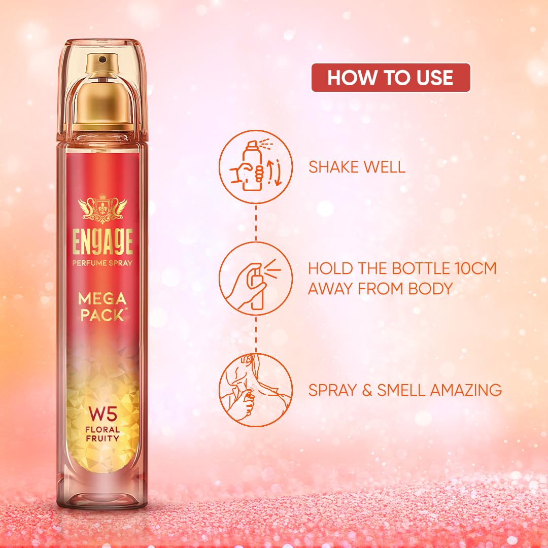 Engage W5 Perfume for Women, Floral and Fruity Fragrance Scent, Skin Friendly Women Perfume, 160 ml