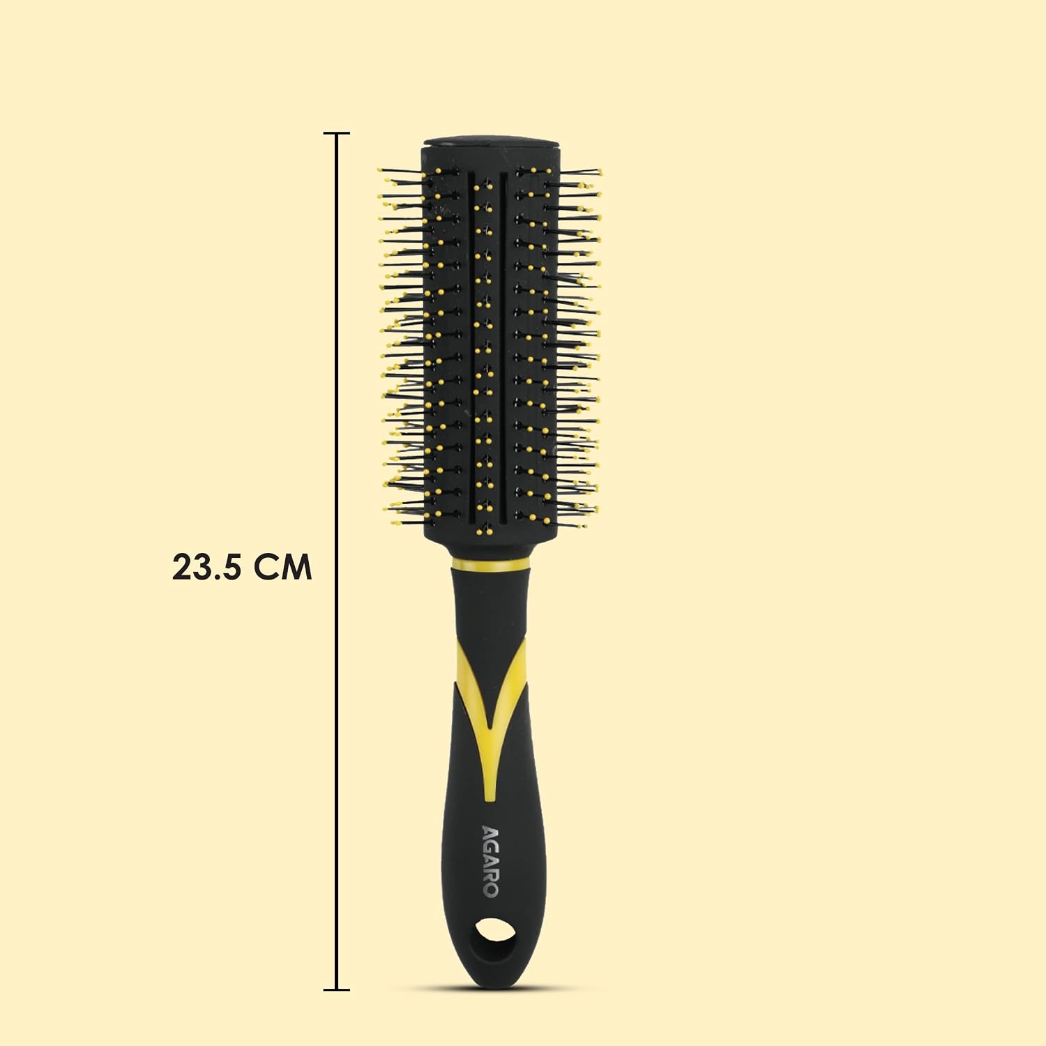 AGARO Breeze Round Hair Brush with Strong & flexible boar bristles having Anti static ball tips