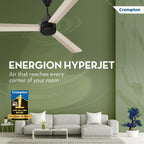 Crompton Energion Hyperjet-Boost 1200mm BLDC Ceiling Fan | Point Anywhere Remote | BEE 5 Star Rated Energy Efficient | Superior Air Delivery | Anti-Rust | 2 Year Manufacturer Warranty | Ivory Black