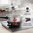 Prestige 2 Litre Aluminium Popular Outerlid Pressure Cooker | Virgin Aluminium| Gas Compatible|Controlled Gasket Release System|5 years warranty|ISI Certified