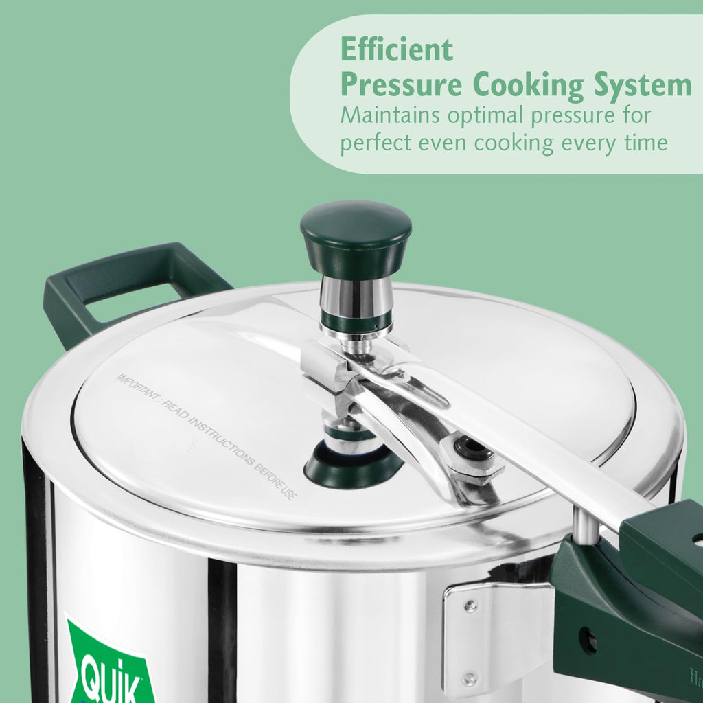 Hawkins 5 Litre Pressure Cooker | Stainless Steel | Quik | Straight Body | Induction Compatible | Ideal for 5–7 persons | Silver (QSP50)|Induction and Gas Stove Compatible