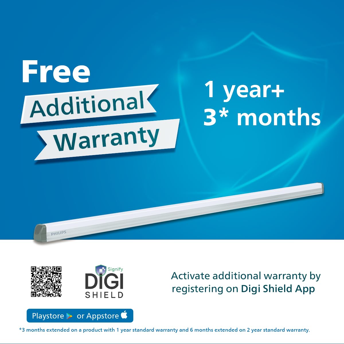 PHILIPS SlimLine Advance Plus+ 80W Linear LED Batten | 8000 Lumens | 4 Feet (1195mm) Tube Light | Premium Aluminium Housing | 4kV Surge Protection | | Cool...