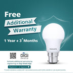 PHILIPS 12W Dimmable LED Bulb | Cool White 6500K | B22 Base | Adjustable Brightness LED Light | Energy Efficient & Versatile Lighting | Pack of 4