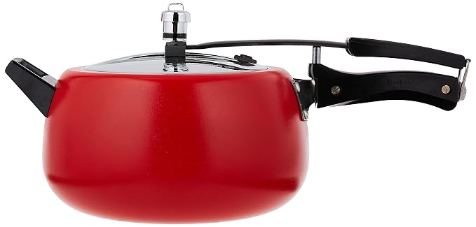 Hawkins 5 Litre Contura Pressure Cooker, Ceramic Coated Handi Inner Lid Cooker, Tomato Red (CTR50)