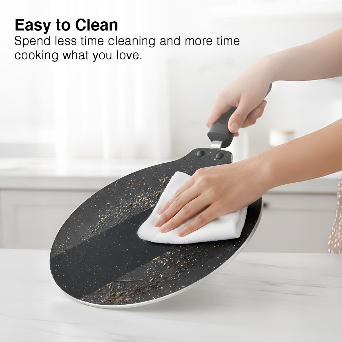 Prestige Omega Deluxe Granite Flat Dosa Tawa | Black | 28 cm |Non-Stick | Induction Base | Dishwasher Safe |