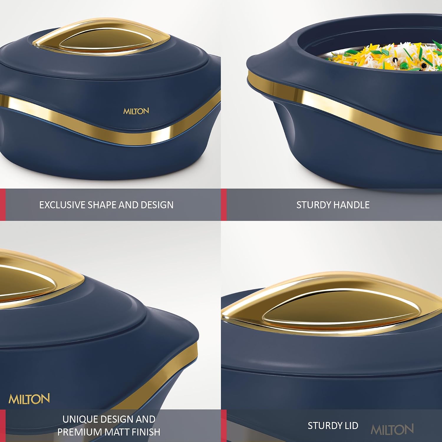 Milton Pearl 2000 Inner Stainless Steel Casserole, 1.96 Litre, Blue