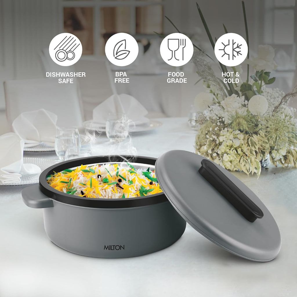 Milton Micronova Jr. Gift Set Inner Stainless Steel Casserole, Set of 3 (380 ml, 775 ml, 1345 ml)