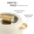 CELLO Castella Deluxe 1000 Insulated Steel Casserole Hot Box for Kitchen 1000 ml, Ivory