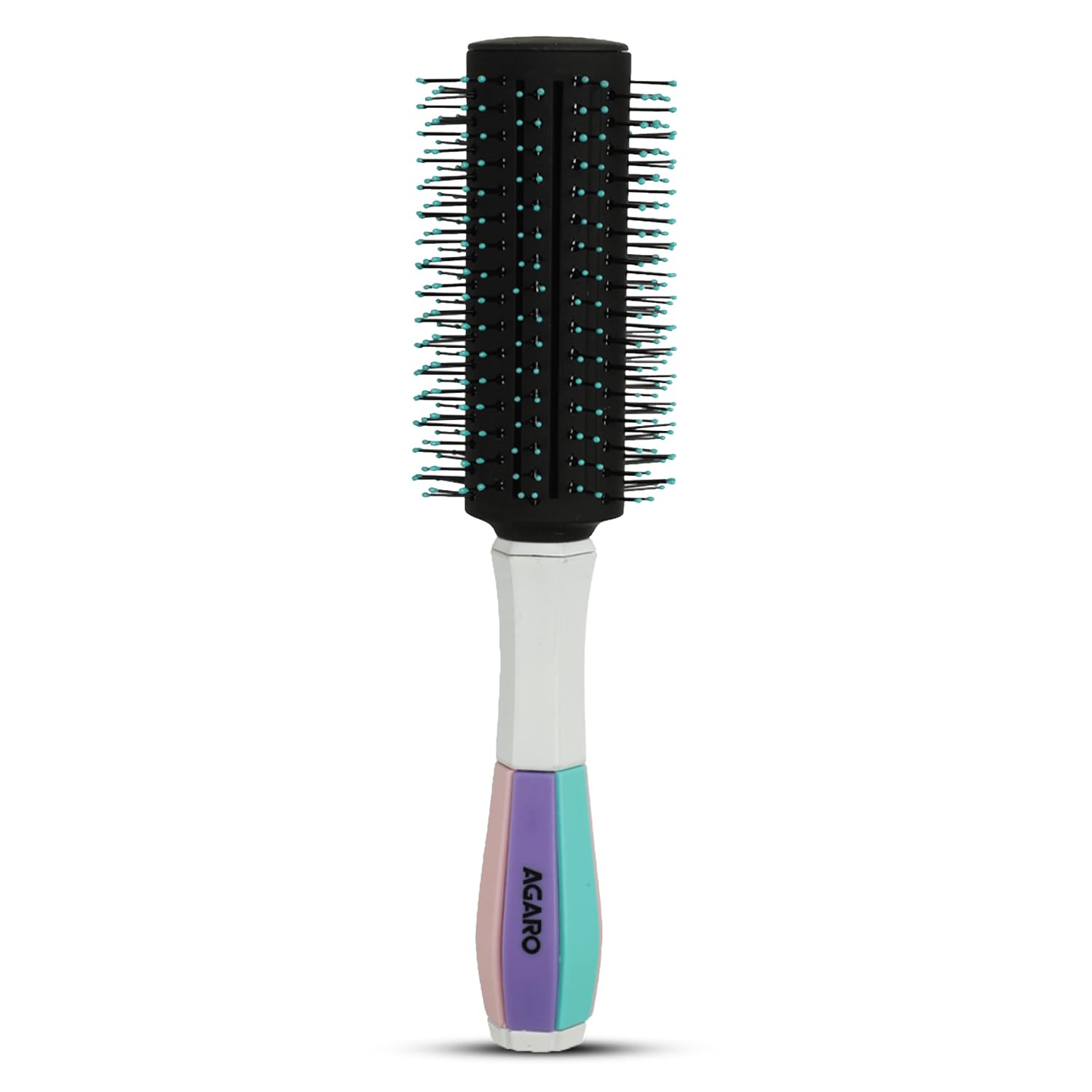 AGARO Classic Round Hair Brush with Strong & flexible boar bristles having Anti static ball tips
