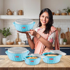 MILTON Flora 2500 Insulated Inner Steel Casserole for Roti, 2.35 Litre, Hot Box for Kitchen, Hot Pot with Lid