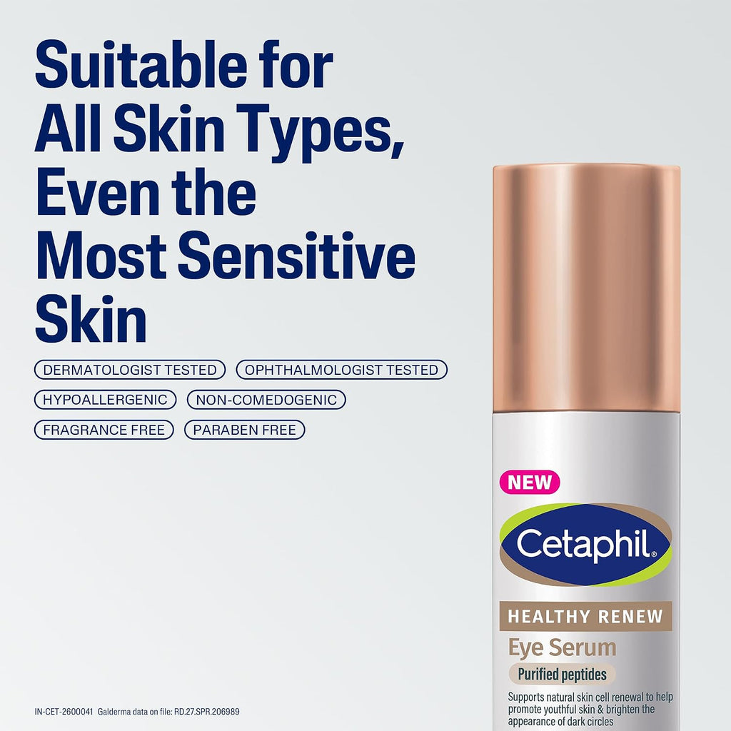 Cetaphil Healthy Renew Anti-Ageing Eye Serum 15 g | Lightweight Gel for Dark Circles, Fine Lines & Puffiness, Hydrating Eye Treatment