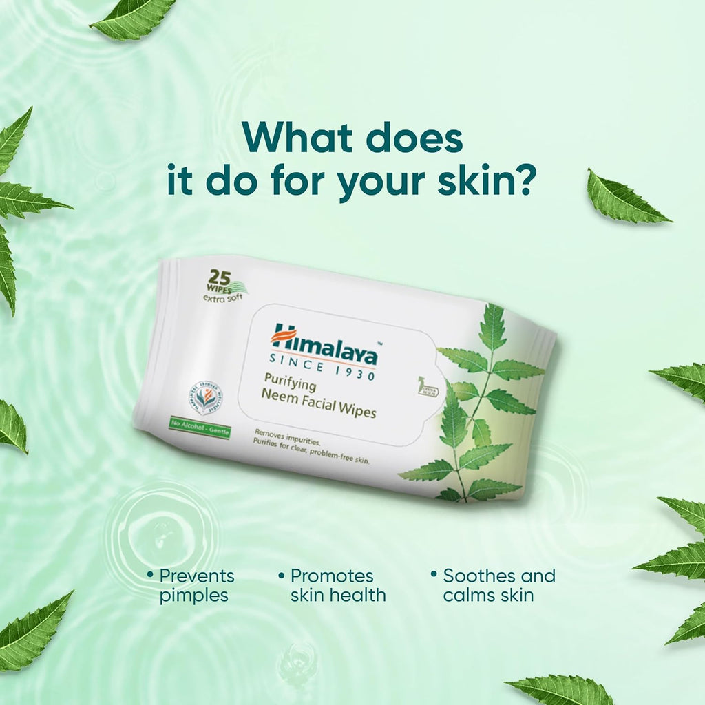 Himalaya Purifying Neem Facial Wipes, 25 Count