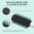 AGARO Classic Round Hair Brush with Strong & flexible boar bristles having Anti static ball tips