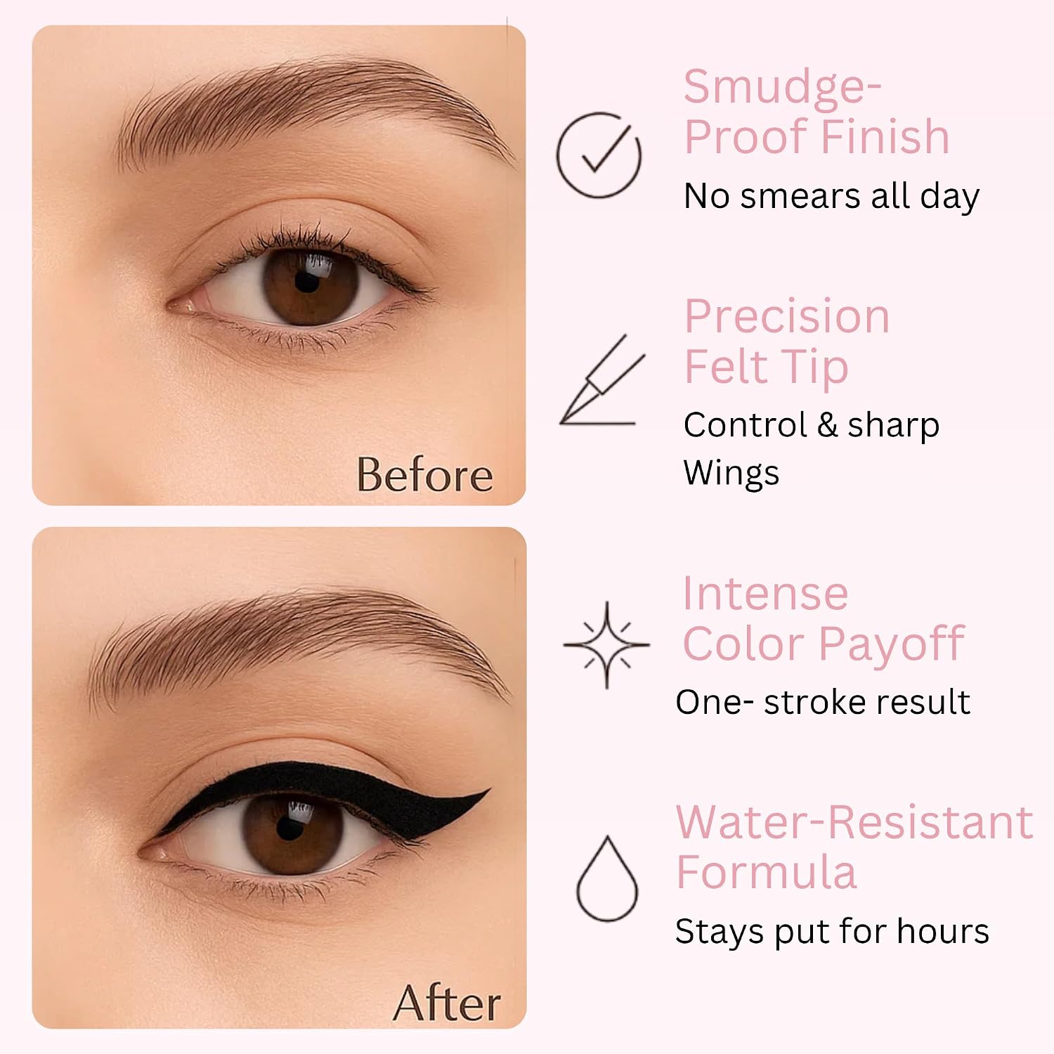 PIINX Liquid Eyeliner 3.5 ml – Waterproof, Smudge-Proof, Long-Lasting, Quick-Dry Precision Tip (Deep Plum)