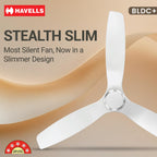 Havells Stealth Slim BLDC 1200 mm Ceiling Fan | Remote Controlled, High Air Delivery Fan | 5 Star Rated, Upto 50% Energy Saving, Reverse Rotation, 2 Year...
