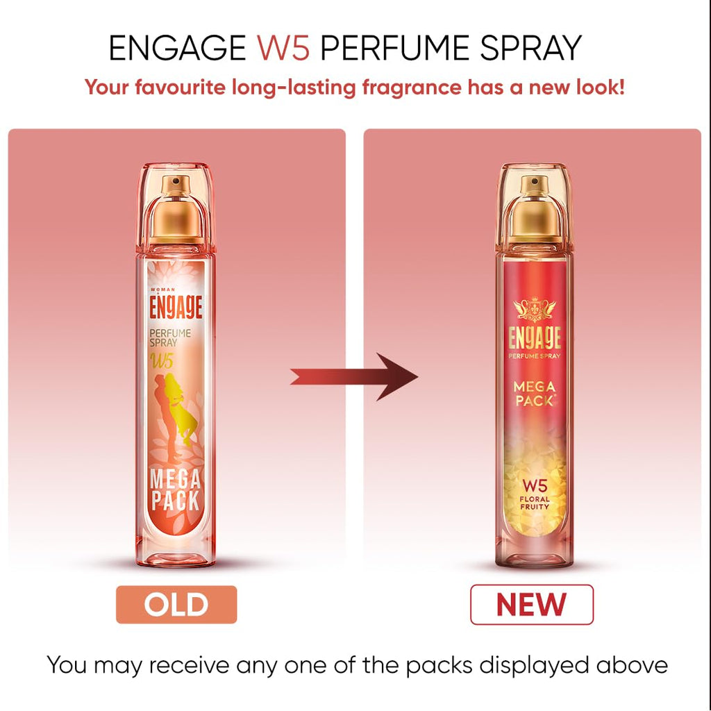 Engage W5 Perfume for Women, Floral and Fruity Fragrance Scent, Skin Friendly Women Perfume, 160 ml