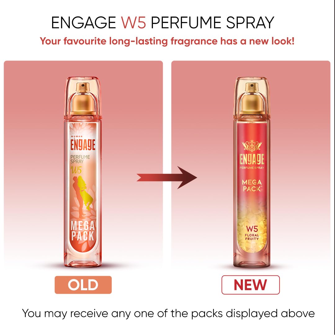Engage W5 Perfume for Women, Floral and Fruity Fragrance Scent, Skin Friendly Women Perfume, 160 ml