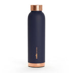 CELLO Evita Copper Water Bottle For Daily & Office Use 1000 ml, Blue | Leakproof & Rustproof ISI Certified Single Wall 100% Pure Copper Promotes Immunity, Improve Digestion & Supports Healthy Living