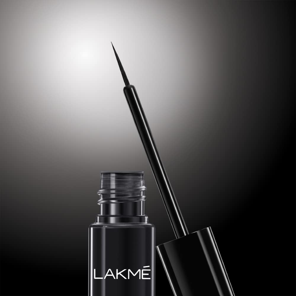 LAKMÉ Eyeconic Liquid Eye Liner, Black, Long Lasting Matte Waterproof Liner - Smudge Proof, Transfer Proof Eye Makeup for 24 hrs, 4.5 ml (Pack of 2)