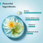 Pilgrim Korean Retinol Under Eye Cream for dark circles, Puffiness & Fine Lines with Vitamin C & Hyaluronic Acid | Women & Men Skin care | 30g