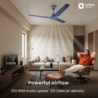 Orient Electric Apex-FX 1200mm Ceiling Fan for Home| BEE 1 Star Rated Energy Efficient Fan| Rust Resistant | Strong and Powerful Motor | 2 Years Warranty by Orient | Blue - Pack of 1