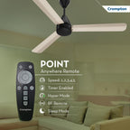 Crompton Energion Hyperjet-Boost 1200mm BLDC Ceiling Fan | Point Anywhere Remote | BEE 5 Star Rated Energy Efficient | Superior Air Delivery | Anti-Rust | 2 Year Manufacturer Warranty | Ivory Black