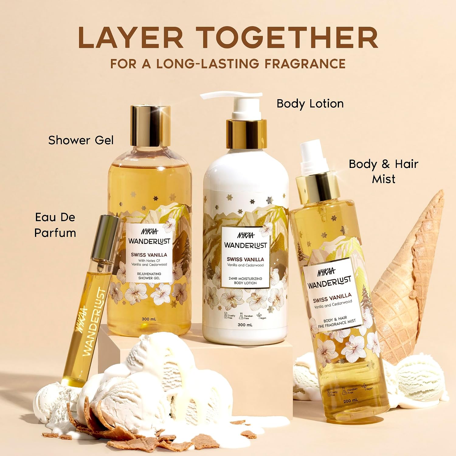 Nykaa Wanderlust Swiss Vanilla Eau De Parfum, Warm Vanilla and Cedarwood Fragrance, Long Lasting Scent, Travel Friendly, Vegan and Cruelty Free, 16ml