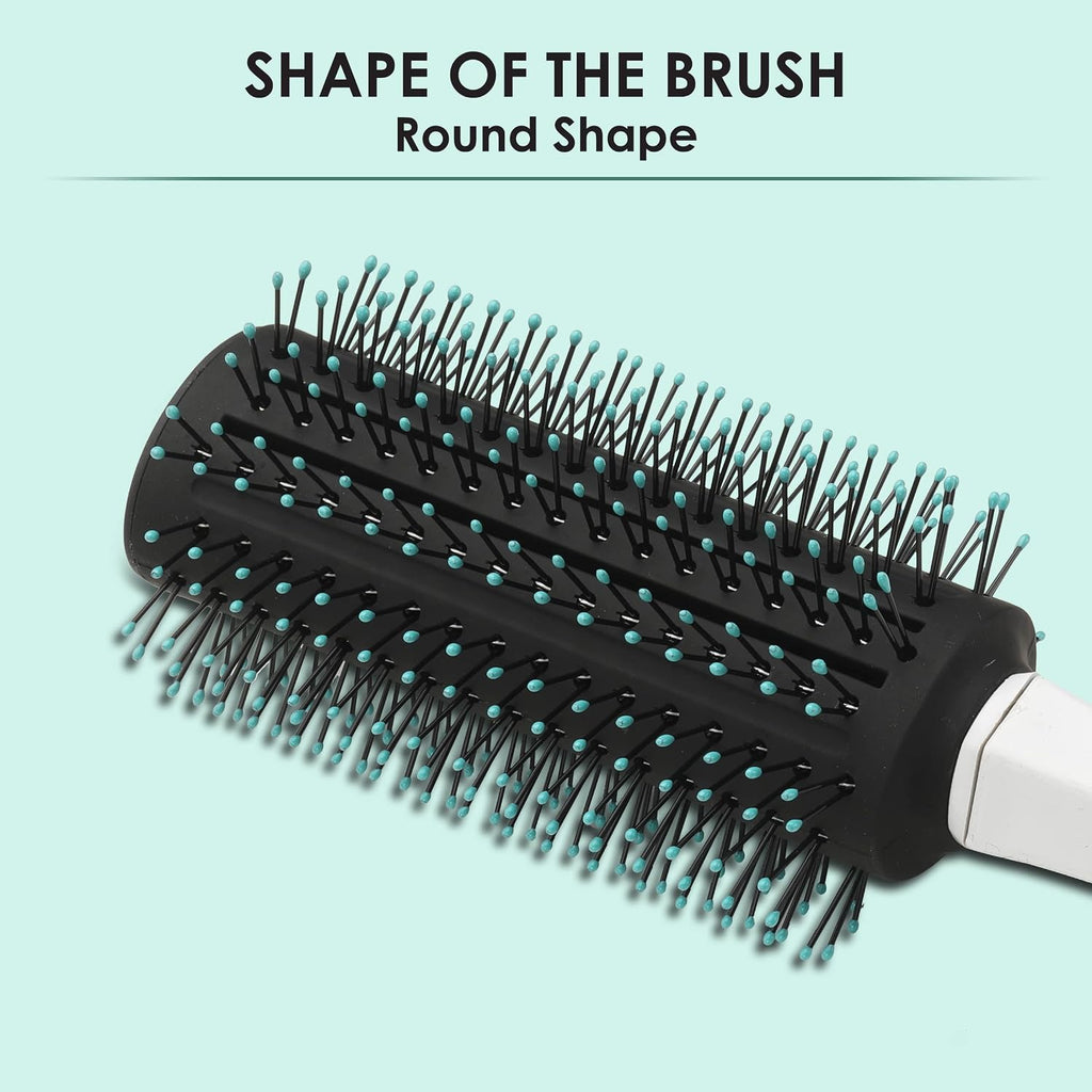 AGARO Classic Round Hair Brush with Strong & flexible boar bristles having Anti static ball tips