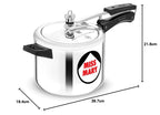 Hawkins Aluminium 4 Litre Miss Mary Pressure Cooker, Inner Lid Cooker, Silver (Mm40)