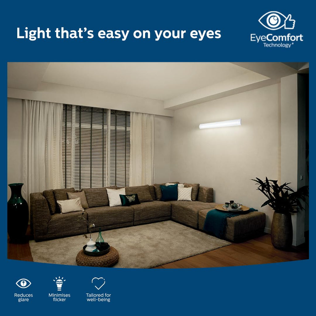 Philips 50-watt LED Batten/Tubelight | StarBright Compact 4-ft Decorative Modern LED Wall Tubelight for Living Room & Bedroom | Cool Day Light, Pack of 20
