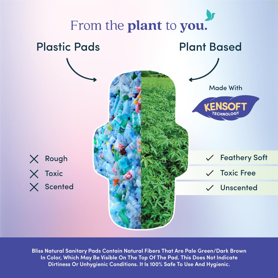 BLISSNATURAL Sanitary Pads Trial Pack of 20 | 14 Ultra Soft + 6 Ultra Thin
