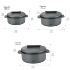 Milton Micronova Jr. Gift Set Inner Stainless Steel Casserole, Set of 3 (380 ml, 775 ml, 1345 ml)